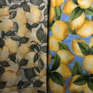 🛒 $16 Quilt Cotton Fabric Material - 2+ yard Lemon Yellow Print #960